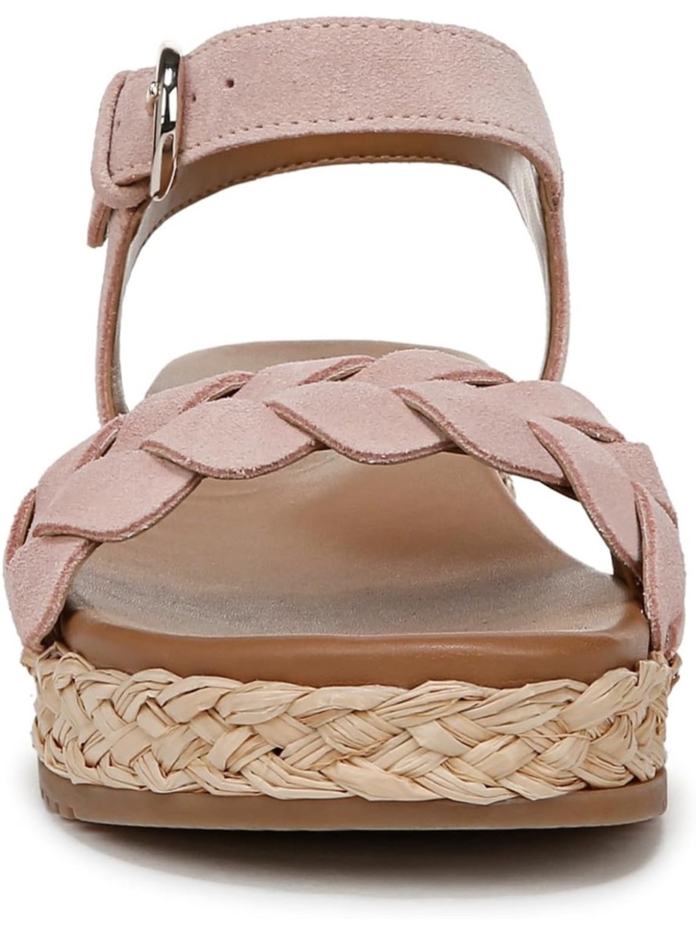 Women's Pink Braided Suede Espadrille Sandal